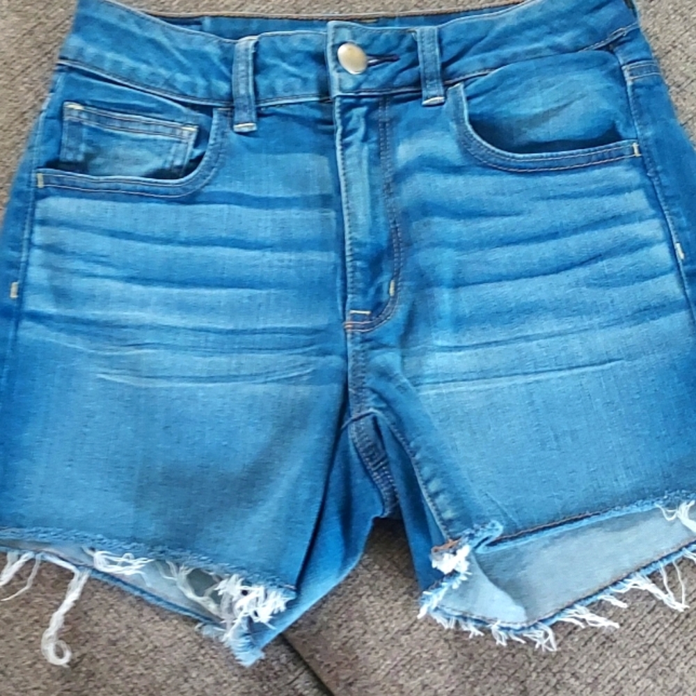 American Eagle high rise shortie Jean shorts